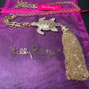 Lilly Pulitzer Gold Sea Turtle Tassel Necklace – $98 Retail – NWT